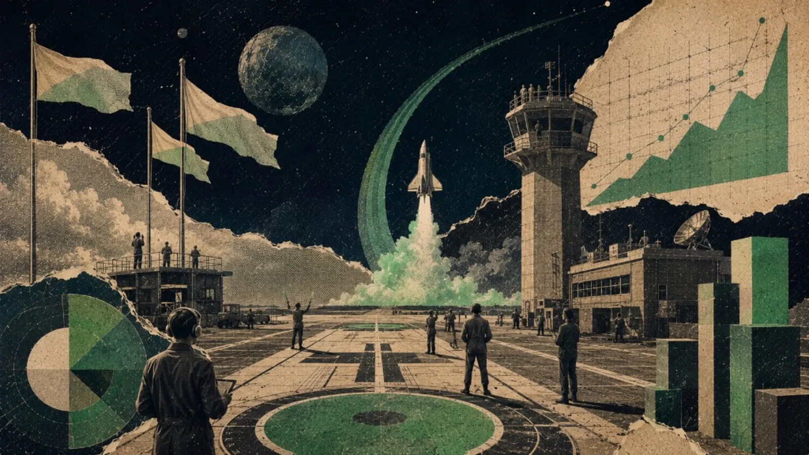 Editorial collage: launch pad for founding brands pilot campaigns